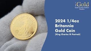 2024 14oz Britannia Gold Coin featuring King Charles III Portrait [upl. by Oderfigis]