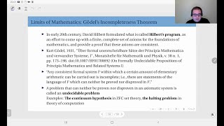 0304 Gödels Incompleteness Theorem [upl. by Aiseneg]