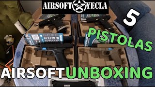 UNBOXING de las 5 MEJORES pistolas de AIRSOFT YECLA ✅🔫 airsoft curiosidades unboxing [upl. by Abroms]