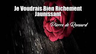 Je Voudrais Bien Richement Jaunissant Pierre de Ronsard Poem [upl. by Bechler552]