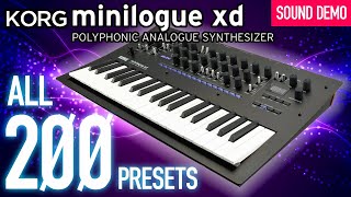 Korg Minilogue XD All 200 Factory Presetssound demo [upl. by Arded]