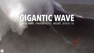 Gigantic Wave Axi Muniain  Nazaré Portugal  20180118 Surf Big Waves 4K [upl. by Arahsak459]