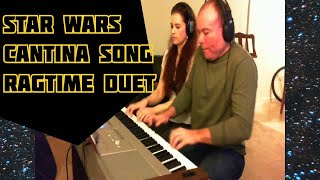 Star Wars Cantina Band Song  Ragtime Piano Duet for Four Hands [upl. by Ronacin]