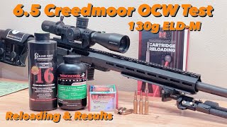 OCW Test 65 Creedmoor 130 ELDM RL16 amp StaBALL 65 Reloading amp Results Uintah Precision UPR10 [upl. by Shanta157]