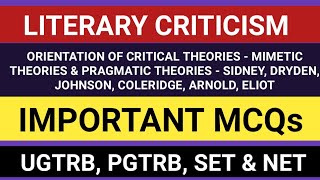 UGTRB ENGLISH  ORIENTATION OF CRITICAL THEORIES  ugtrb mcq [upl. by Sarat]