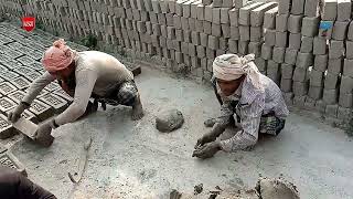 AWESOME MANUAL HAND MADE MUD BRICK MAKING IN BANGLADESH [upl. by Elyrad]