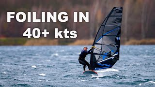 Testing my limits WINDFOILING in 40 knots [upl. by Erland]