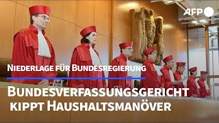 Bundesverfassungsgericht kippt Haushaltsmanöver der Bundesregierung  AFP [upl. by Auqkinahs]