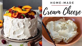 HOW TO MAKE CREAM CHEESE AT HOME Best homemade cream cheese recipe  Cream Cheese Frosting [upl. by Yellek352]