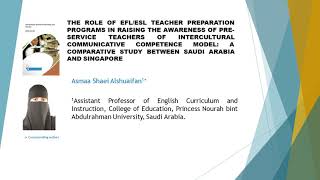 The Role of EFLESL Teacher Preparation Programs in Raising the Awareness of Pre Service Teachers of [upl. by Rains]