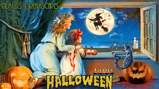 1948 Vintage Halloween Oldies playing in another room leaves falling wind howling 11 HOURS ASMR [upl. by Tterb227]