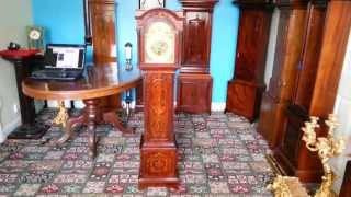 Antique miniature mahogany inlaid longcase clock [upl. by Llehcear739]