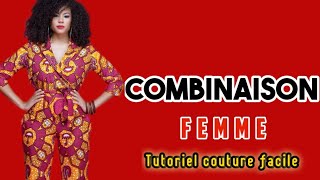 COMBINAISON POUR FEMME AVEC DÉCOUPE PRINCESSE ET COL CHALE TUTO COUTURE  PRETTY IRO [upl. by Yerffoj]