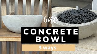 How To Make A Concrete Bowl Styled 3 Ways  FIREBOWL  CONCRETE BOWL  CONCRETE CANDLE [upl. by Saunderson]