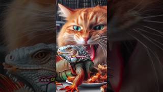 kucing vs iguana ributshorts kucing funny kucinglucu viral catlover [upl. by Inavihs727]