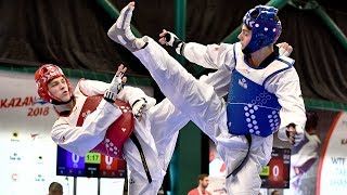 Nicholas Corten BEL vs Maksim Khramtcov RUS European Taekwondo Championships Kazan2018 [upl. by Cressler]