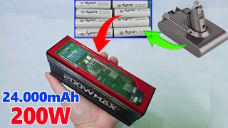 Build A Power Bank 24000mAh 200W Using 8Cell Old Dyson 20700 Battery [upl. by Vandervelde622]