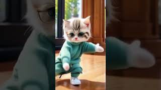 Cute little baby cat dance 🩰😍 [upl. by Hebe]