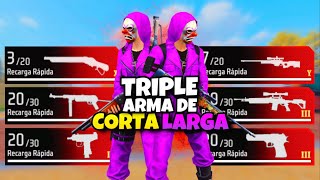 EL RETO DE LA TRIPLE ARMA DE LARGA Y TRIPLE ARMA DE CORTA A LA VEZ 😱 FREE FIRE [upl. by Adam338]