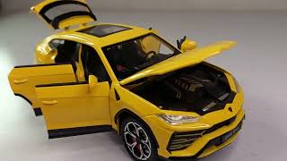 Unboxing of Lamborghini Urus Yellow  Diecast Model Cars 124  Scale Model Car [upl. by Netsrak191]