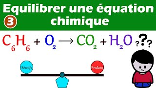 Équilibrer ajuster une équation chimique  C6H6  O2  CO2  H2O [upl. by Bobseine]