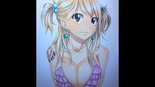 Drawing Lucy Heartfilia from Fairy Tail フェアリーテイルのルーシィをアナログで描いてみた [upl. by Arakal]