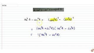 Trigonometry  Cot4 Acot2 A  1 হলে প্রমাণ কর যে cos4 Acos2 A  1 [upl. by Aimek]