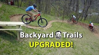 Backyard MTB Trails with quotSicknic Tablequot  Berm Creek Upgrades [upl. by Lahcsap854]