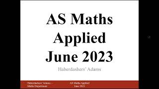 AS Maths  2023  Stats  Q2 [upl. by Yelsehc]