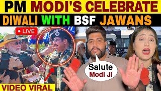 PM MODIS CELEBRATES DIWALI WITH BSF SOLDIERS IN GUJARAT  MODI FANS IN PAK REACTION [upl. by Dearborn386]