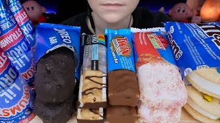 ASMR Candy Ice Cream Oreo Bar KIND Frozen Twix MampM Cookie Sandwich Strawberry Drumstick 먹방 [upl. by Ahterod857]