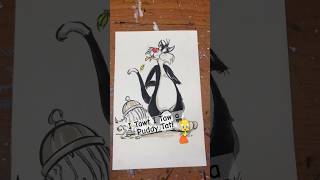 I Tawt I Taw a Drawing of a Puddy Tat I did Looney Tunes Sylvester the Cat drawing art cartoon [upl. by Rim]