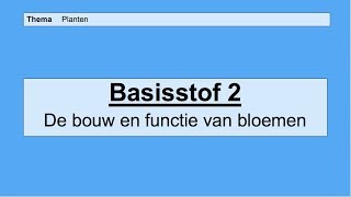 VMBO 4  Planten  Basisstof 2 De bouw en functie van bloemen [upl. by Kyla]