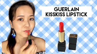 GUERLAIN Kisskiss lipstick sexy coral swatch [upl. by Tessi532]