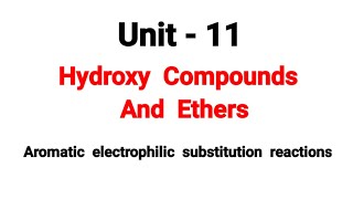 Aromatic electrophilic substitution reactions  Hydroxy Compounds And Ethers  TN 12th Chemistry [upl. by Jochebed]