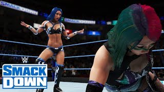 WWE 2K20 SMACKDOWN ASUKA WKAIRI amp CARMELLA VS SASHA BANKS [upl. by Odlanar]