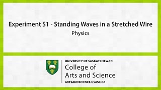 Experiment S1 Standing Waves in a Stretched Wire [upl. by Arenahs]