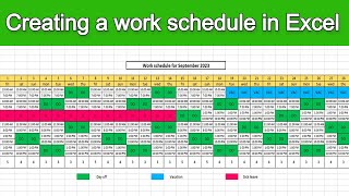 How to create a work schedule in Excel [upl. by Lezley]