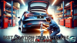 Installation dun attelage sur Tesla model 3  tesla model3 [upl. by Enilav]