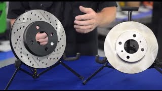 Whats the difference between cross drilled slotted and vented rotors  Andys Auto Sport [upl. by Hamas734]