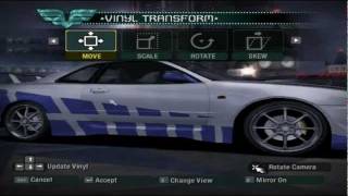 How to make 2 fast 2 furious Skyline vinyls in Need for Speed Carbon [upl. by Orpah]