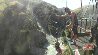 Queenstown New Zealand  Shotover Canyon Swing  Death Slide Jump [upl. by Robillard]