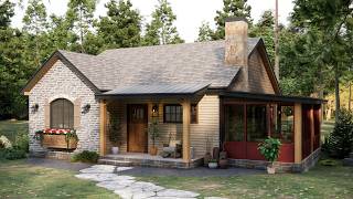 29x36 9x11m What An Amazing Cabin Home  Cozy amp Charm  2Bedroom Small House Ideas [upl. by Lenssen999]