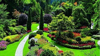 4K HDR Video – Beautiful Flower Garden in Canada The Butchart Gardens [upl. by Hctim]