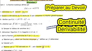 la continuité et la dérivabilité Préparer au contrôle 2BAC PC SVT [upl. by Gnes]