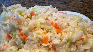 Coleslaw with Homemade Dressing  Great for BBQs Fish Fries side items [upl. by Enilekcaj]