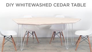 How to Whitewash Cedar and make a Modern Dining Table [upl. by Eedrahc]