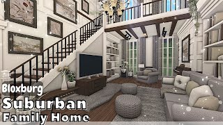 BLOXBURG Suburban Family Home Speedbuild interior  full tour Roblox House Build [upl. by Oinotna769]