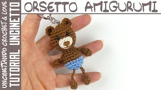 Tutorial Orsetto Amigurumi Portachiavi [upl. by Steinman]