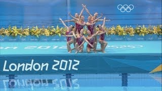 Synchronized Swimming Teams Technical Routine  London 2012 Olympics [upl. by Milburt]